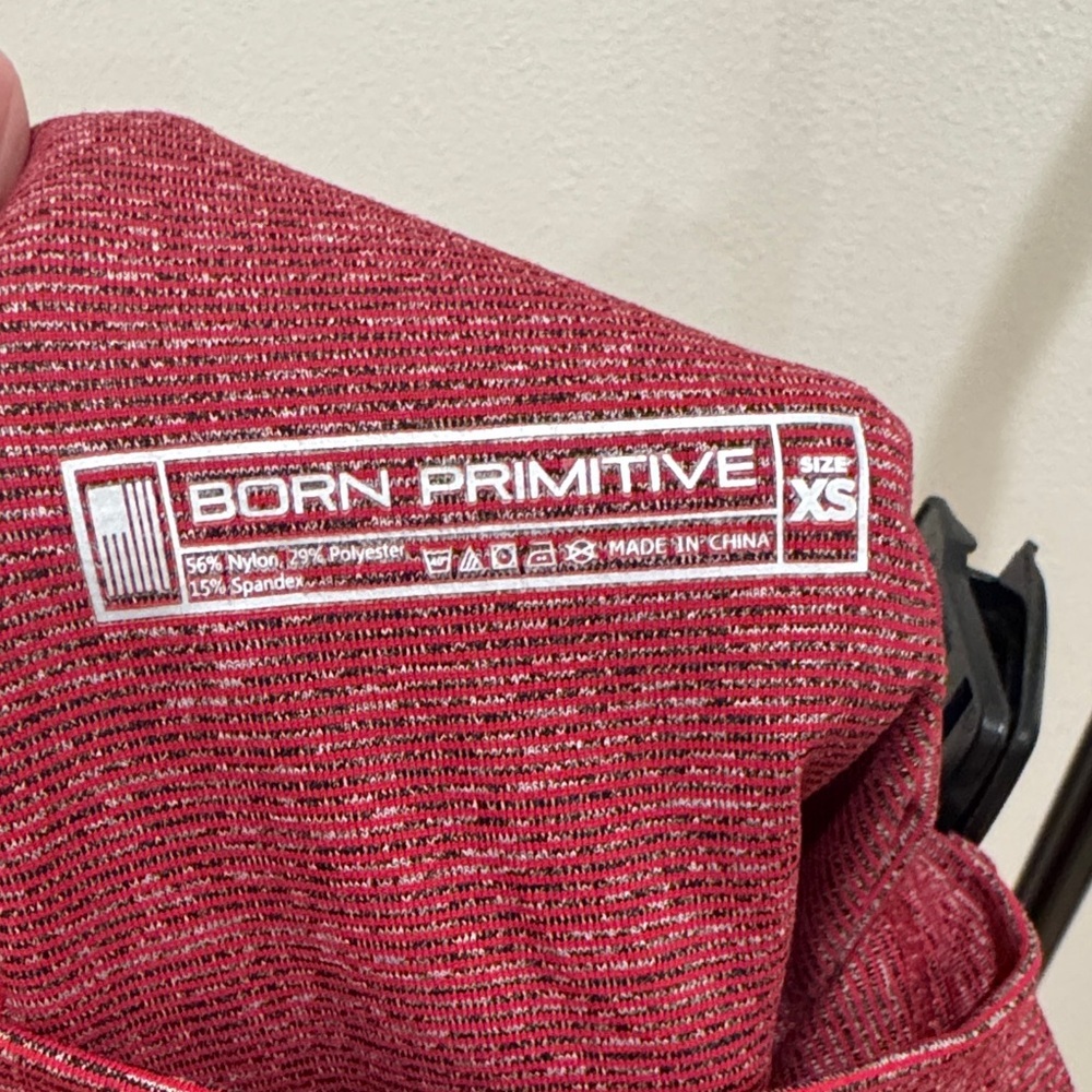 Born Primitive High-Rise Maroon Stretch Leggings - Picture 2 of 3